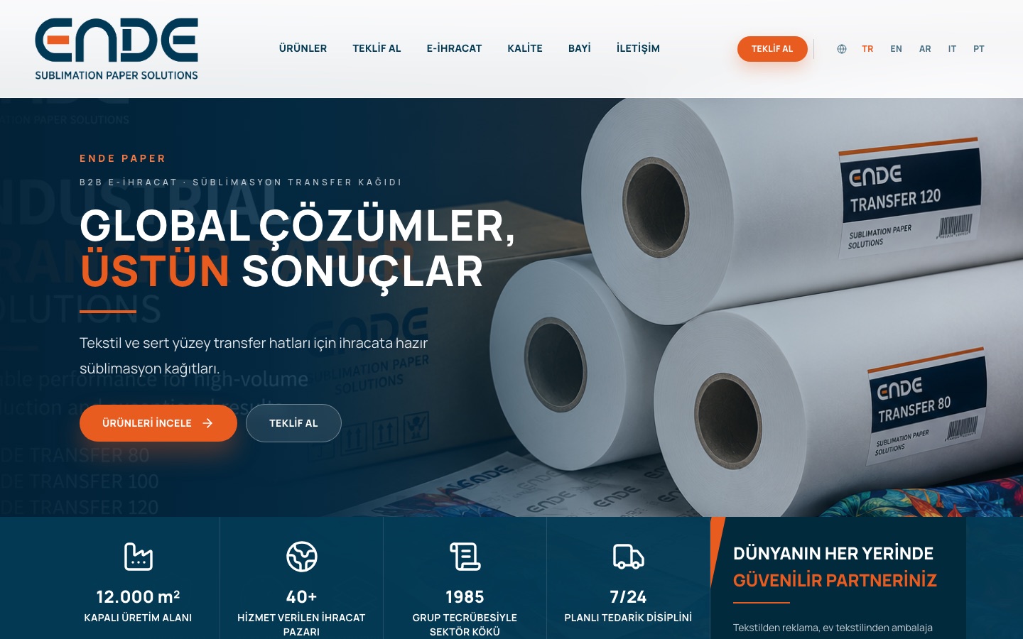 ENDE Paper canlı site ana sayfa görünümü
