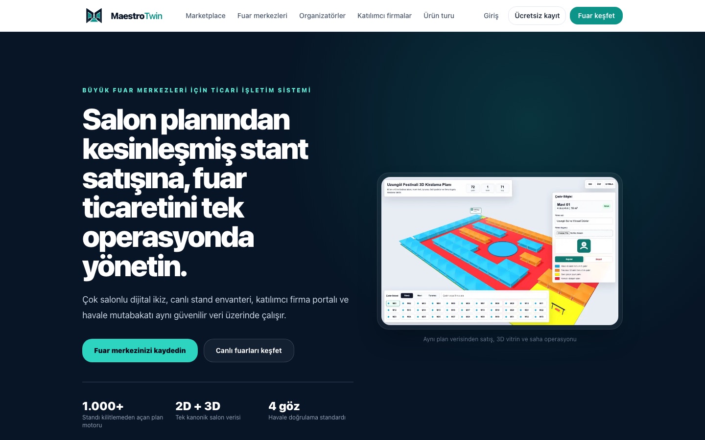 Maestro Twin canlı site ana sayfa görünümü