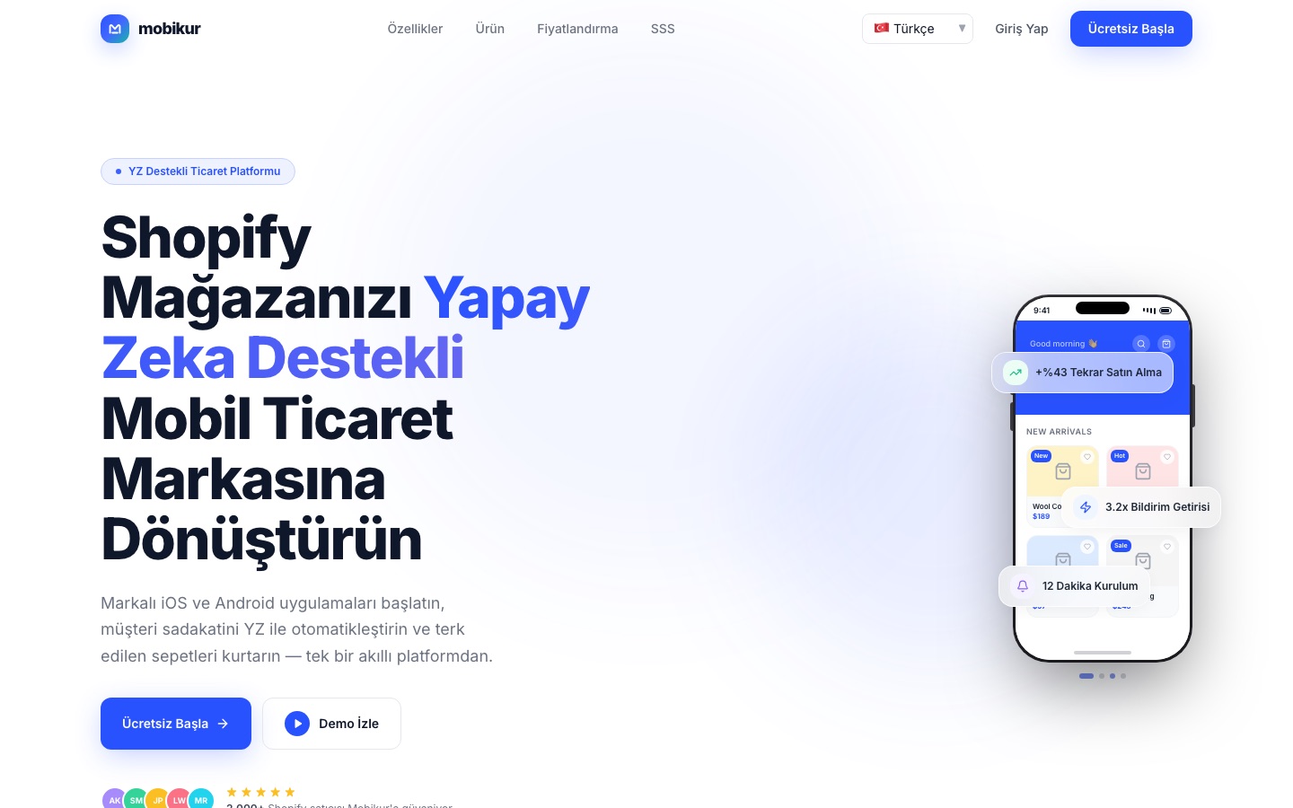 Mobikur canlı site ana sayfa görünümü