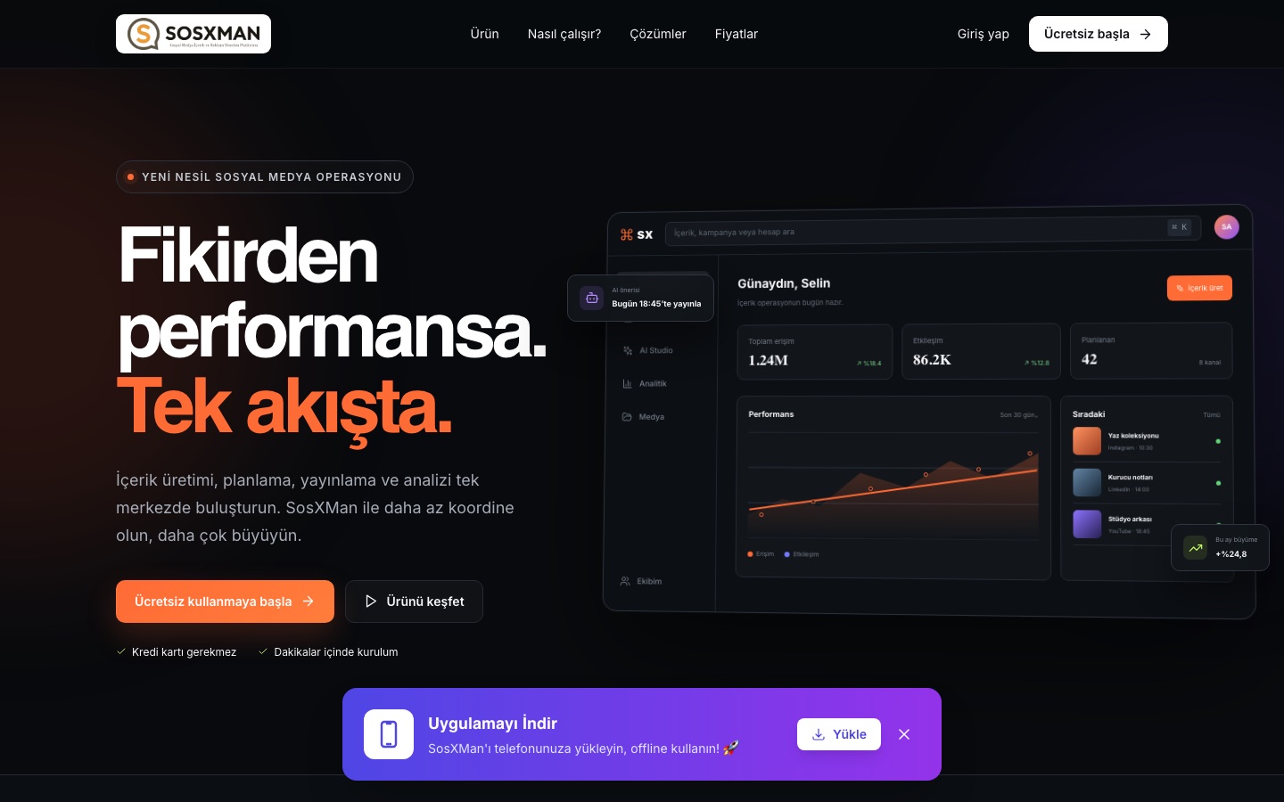 SosXMan canlı site ana sayfa görünümü